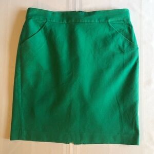 J. Crew Green Cotton Pencil Skirt for Work Size 12